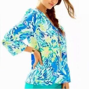 Lilly Pulitzer Silk Elsa Blouse size medium